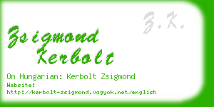 zsigmond kerbolt business card